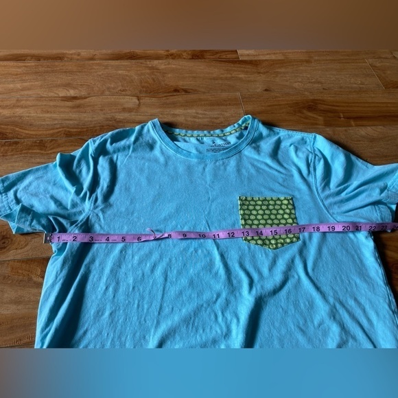 Tailor Vintage Lime Pocket Light Blue Short Sleeve Tee Size Large - Picture 5 of 7